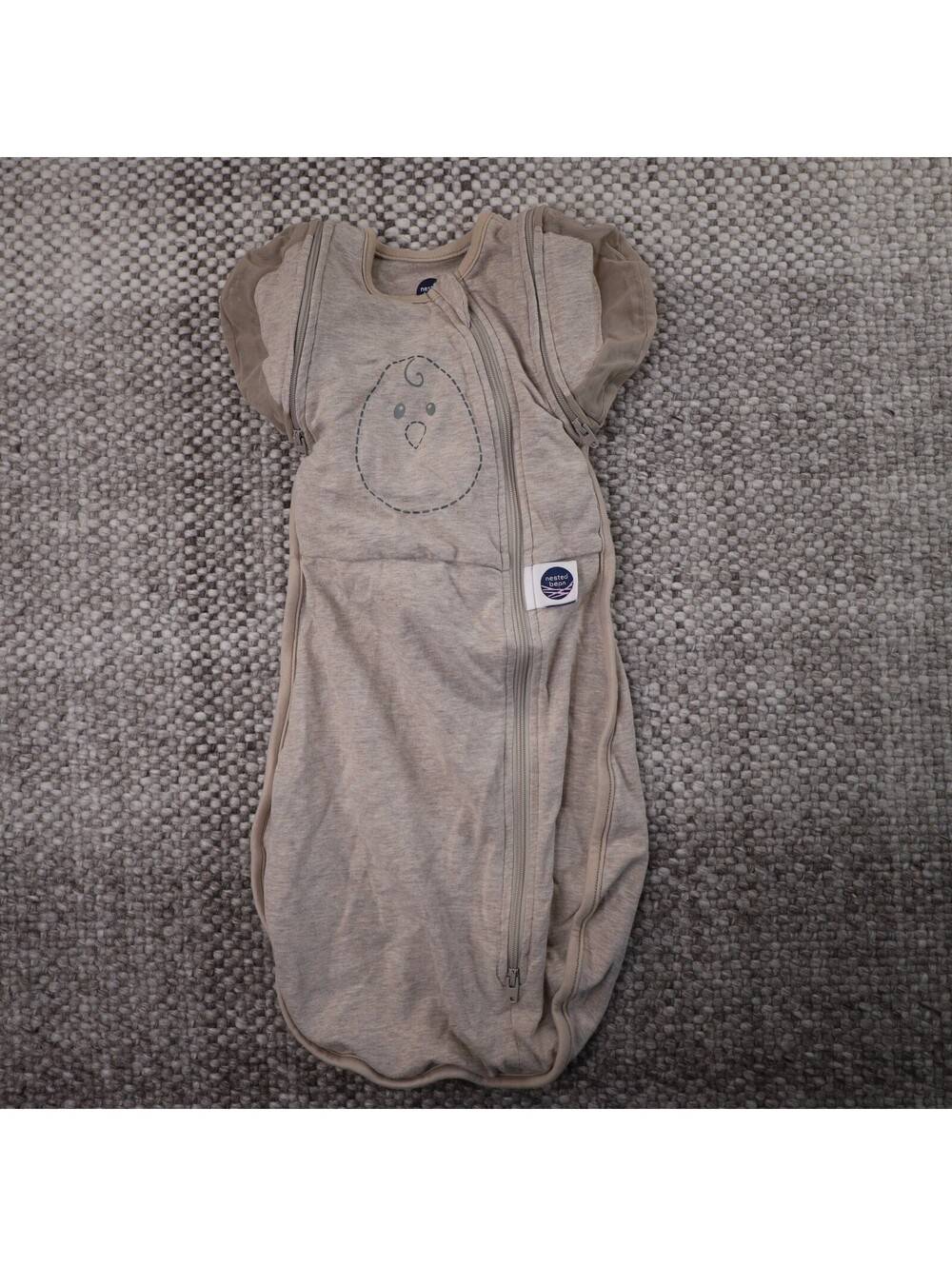 Nested Bean Zen One Swaddle Baby Sleep Sack NB 0-3 Months Weighted Beige Grey